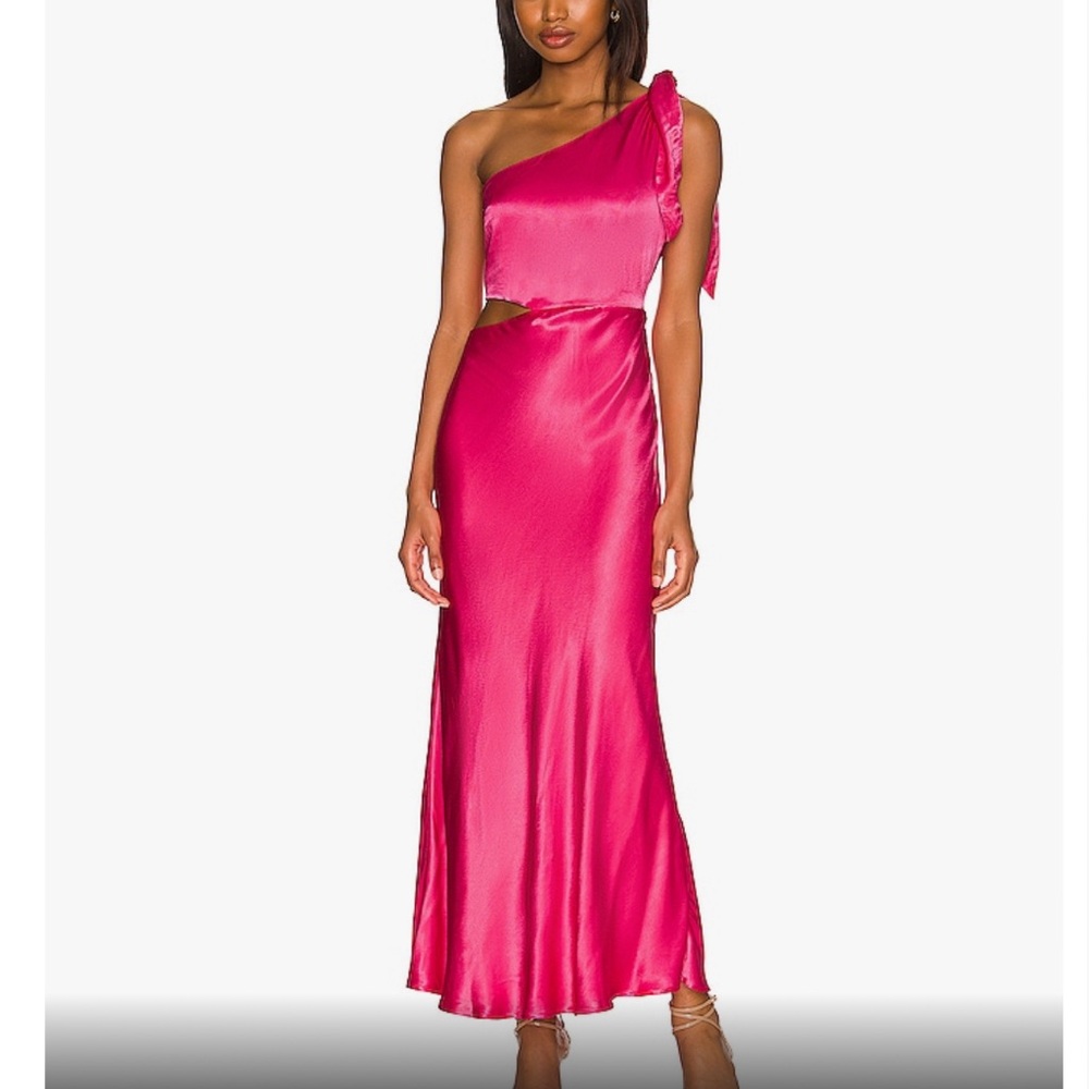 BARDOT Audrey One Shoulder Top in Pop Pink